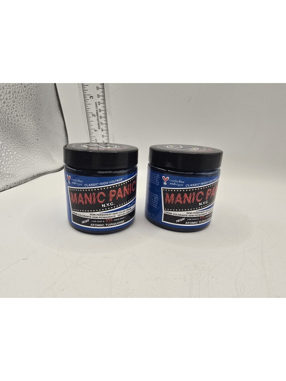 2 Pack Manic Panic Atomic Turquoise Hair Dye 4oz Semi Permanent Vegan